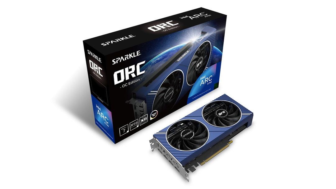 SPARKLE Intel Arc A750 ORC OC Edition DDR6 HDMI 2200MHz 8GB Dual Fan Grafikkarte - Blau, A750 ORC OC