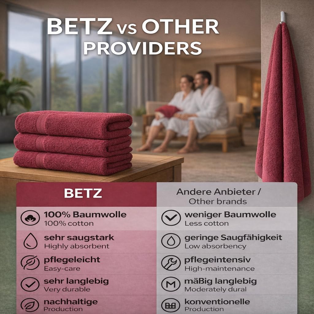 Betz Palermo Duschtücher – 4X Duschtuch aus 100% Baumwolle - Badetuch – Saunatuch –Liegetuch - 70 x