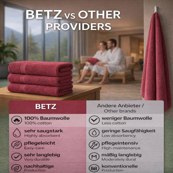 Betz Palermo Duschtücher – 4X Duschtuch aus 100% Baumwolle - Badetuch – Saunatuch –Liegetuch - 70 x