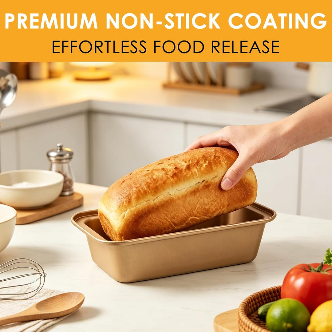 5 Stück Brotbackform Rechteckig Antihaft 25,2x13x6,2 cm | Kastenform Kohlenstoffstahl für Toast Kuch