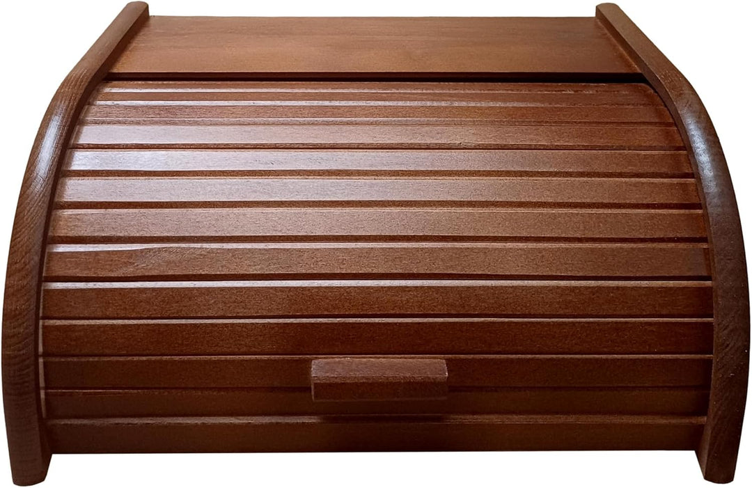 Brot-Box aus Holz, aufrollbar oder herunterklappbar, verschiedene Versionen erhältlich, holz, dunkel