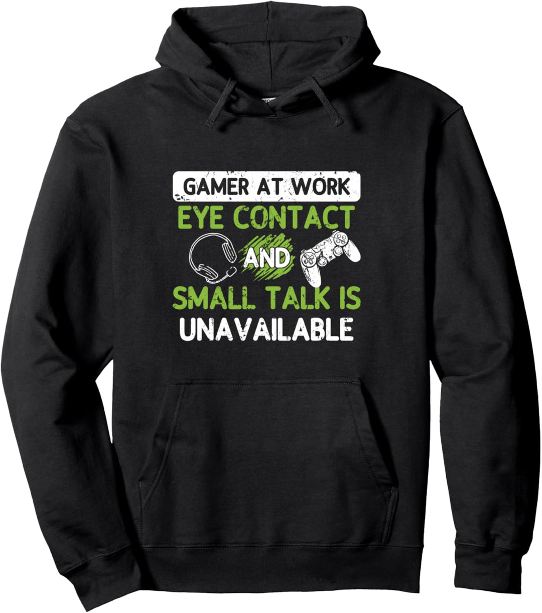 Gamer at Work Zocken Konsole Video Game Spieler Zockerin Pullover Hoodie