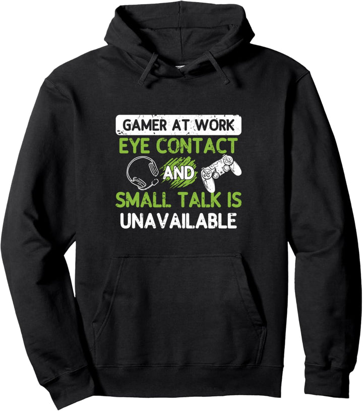 Gamer at Work Zocken Konsole Video Game Spieler Zockerin Pullover Hoodie