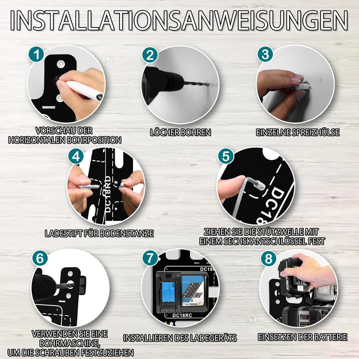 Wandhalterung für Makita,Akku Halterung für Makita DC18RC/DC18RD Ladegerät, Ladegerät Wandhalterung