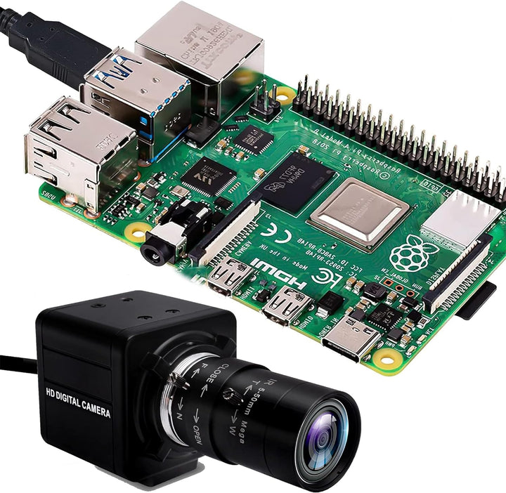 ELP FHD 1080P Zoom Webcam mit 5-50mm Variable Fokus Objektiv,2MP IMX323 Web Kamera Plug&Play,0.01Lux