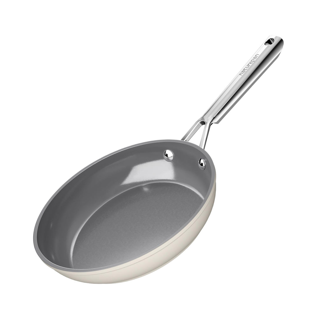 Keramik Pfanne Induktion 24cm, DiamondTitan-Keramikbeschichtung, Antihaft Bratpfanne mit Edelstahlgr