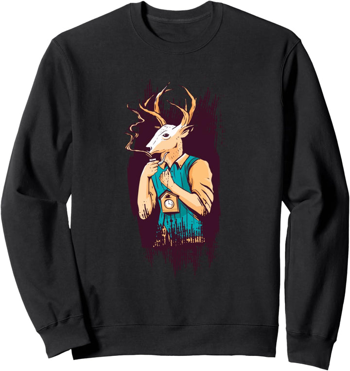 Wandern Design mit Hirschmann für Wanderer Sweatshirt