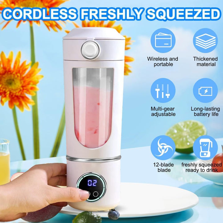 Tragbarer Mixer, Mini Standmixer Blender, 700ml Tragbarer Mixer Smoothie Maker, With 12 Stainless St
