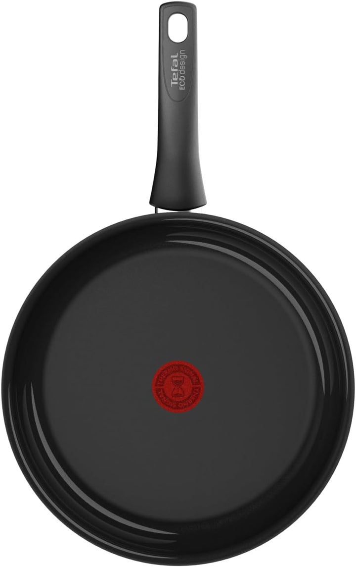 Tefal Renew On Black Bratpfanne 28 cm, Keramikversiegelung, umweltfreundlich recycelt, Thermo-Signal