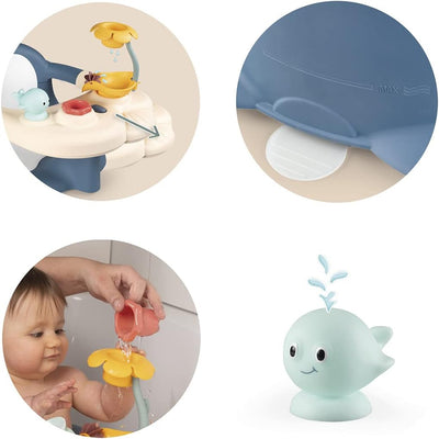 Smoby Toys - Little Smoby Baby-Badesitz ab 6 Monate - Badewannensitz mit Spieltisch inkl. Badewannen