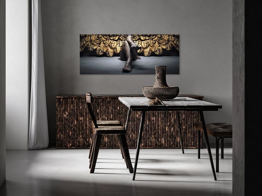 artissimo, Glasbild XXL, 125x50 cm Querformat, AG5387A, Fashion und Frauen: Akt Engel, Bild aus Glas