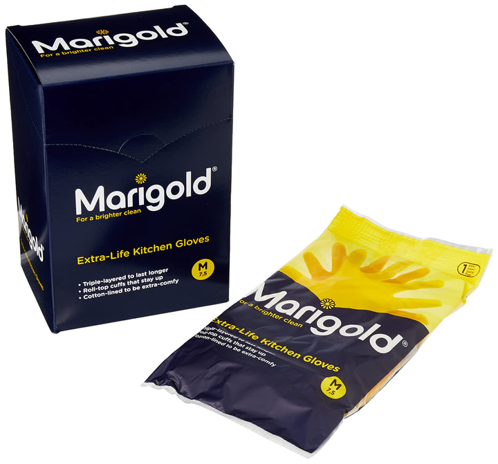 MARIGOLD Handschuhe für die Küche, Grösse M, Gelb, 6 Stück Einzelbett, Einzelbett