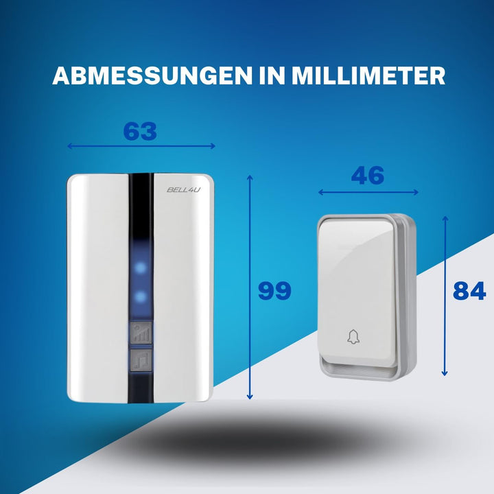 Funkklingel Set, batterielos, 1 Sender, 4 Empfänger | Keine Batterien erforderlich, 200 m Reichweite