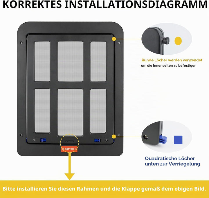 Enjoying Hund Fliegengittertür Katzentür mit Magnetklappe Abschliessbar Hundetüren für Schiebetür, B