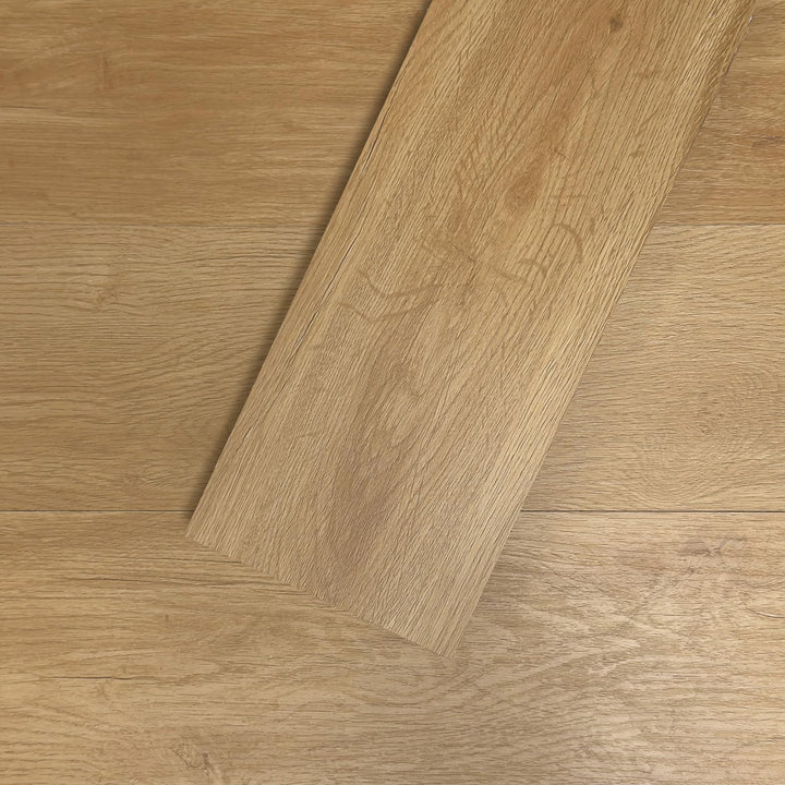 Mysflosy Vinylboden Selbstklebend, PVC Bodenbelag holzoptik wasserdicht, Eiche Blond 15,24 cm x 91,4