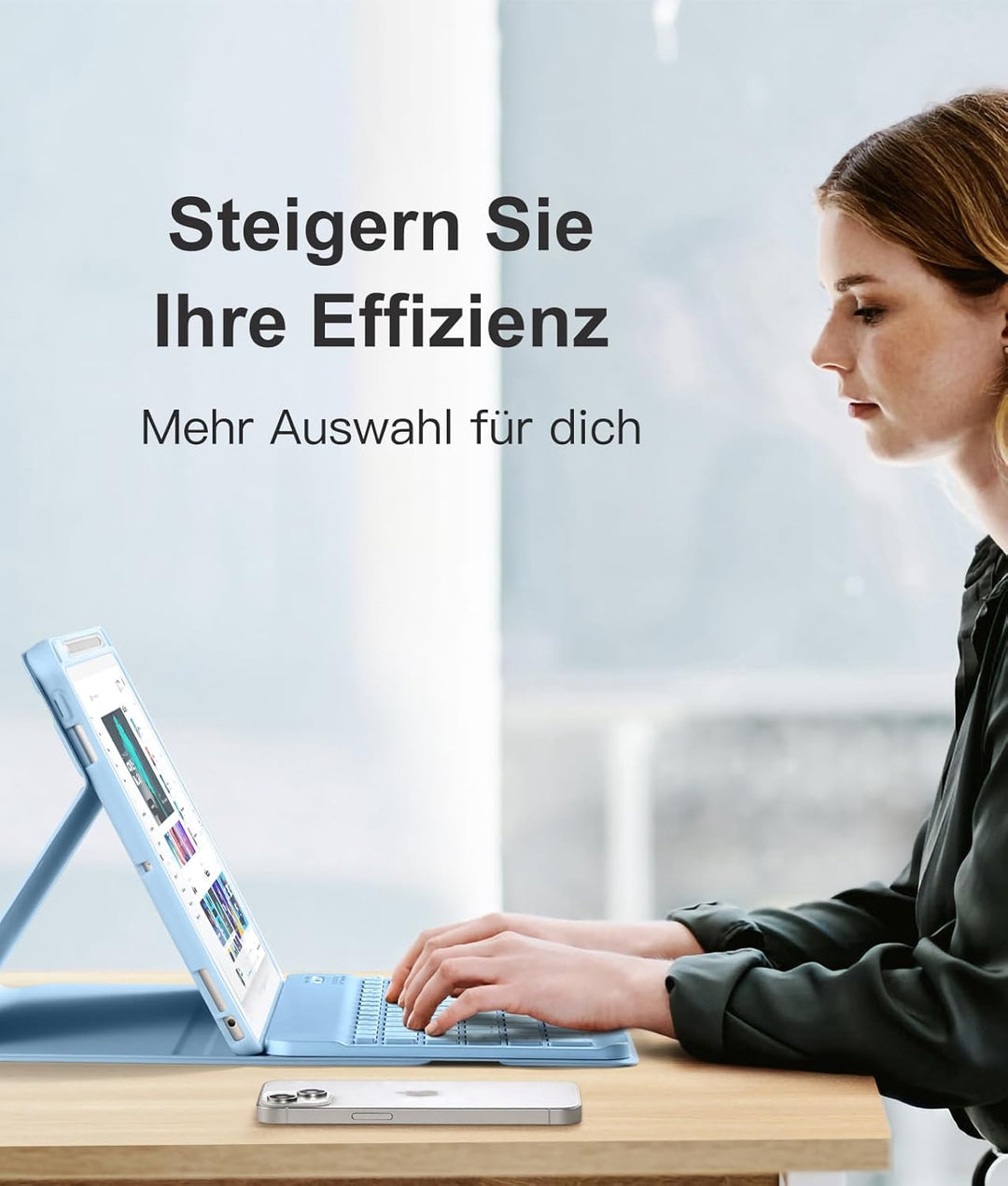 Vobafe Hülle mit Tastatur Kompatibel für iPad 9./ 8. /7. Generation 10.2 Zoll mit Stifthalter, Magne