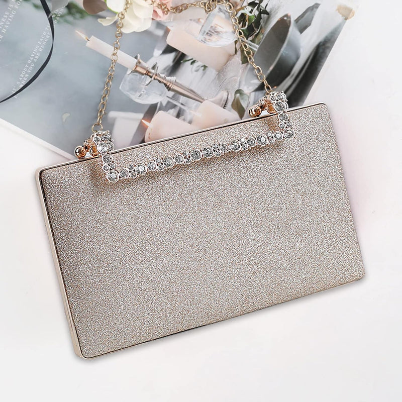 CORIOS Clutch Damen Glitzer Abendtasche Funkelnd Schultertasche Hochzeit Brautbörse Handtasche Glänz