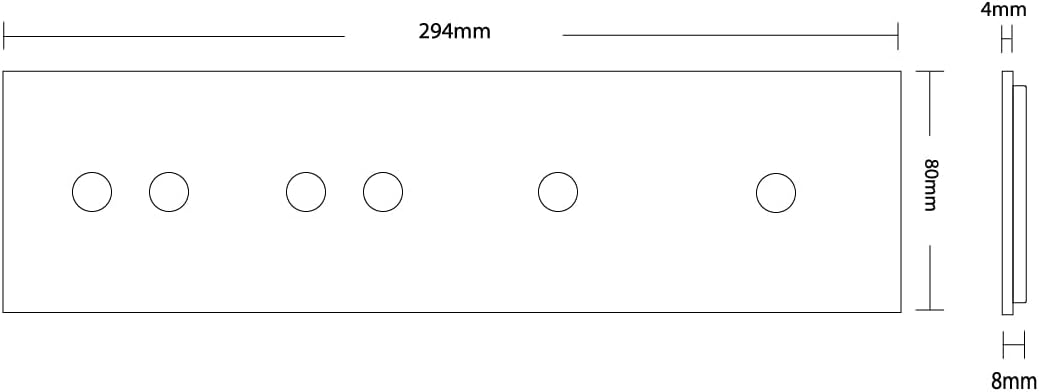 LIVOLO Nur Glasblende 4 Fach für Lichtschalter VL-C7-C2/C2/C1/C1-A Grau