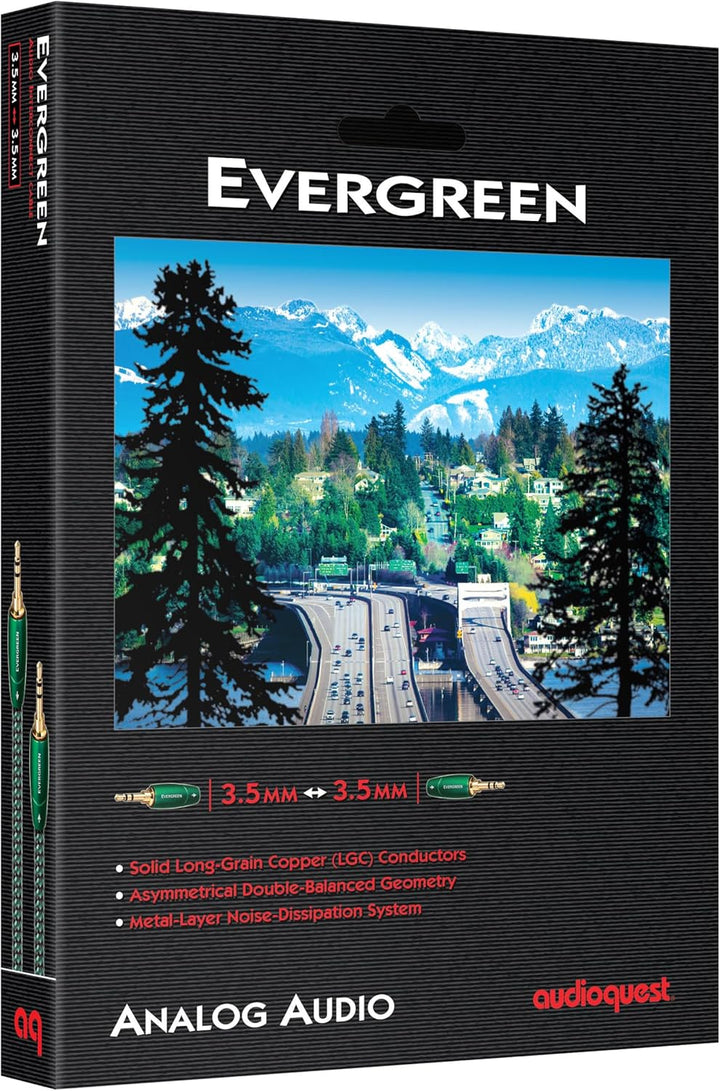 AudioQuest 0,6 m Evergreen 3,5 mm Audiokabel 0,6 m 3,5 mm schwarz – Audiokabel (3,5 mm, 3,5 mm, Kupf