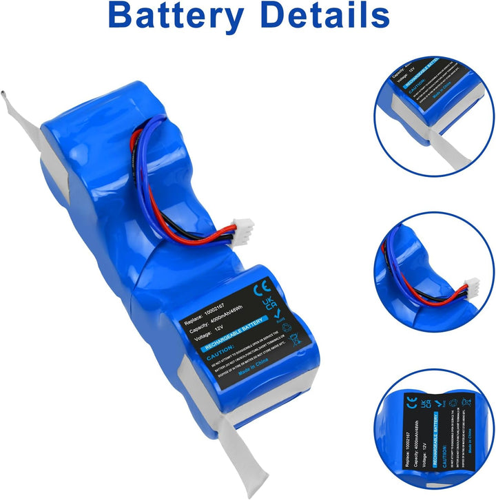12V 4000mAh NI-MH Ersatzakku für Ecovacs Deebot 900 907 700 M88 DD33 OZMO 600 601 610 901 902 Sweepe