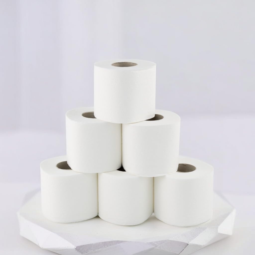 64 Rollen Toilettenpapier a 250 Blatt, 2-lagig, hochweiss, Zellstoff, soft, Beutel a 64 Rollen