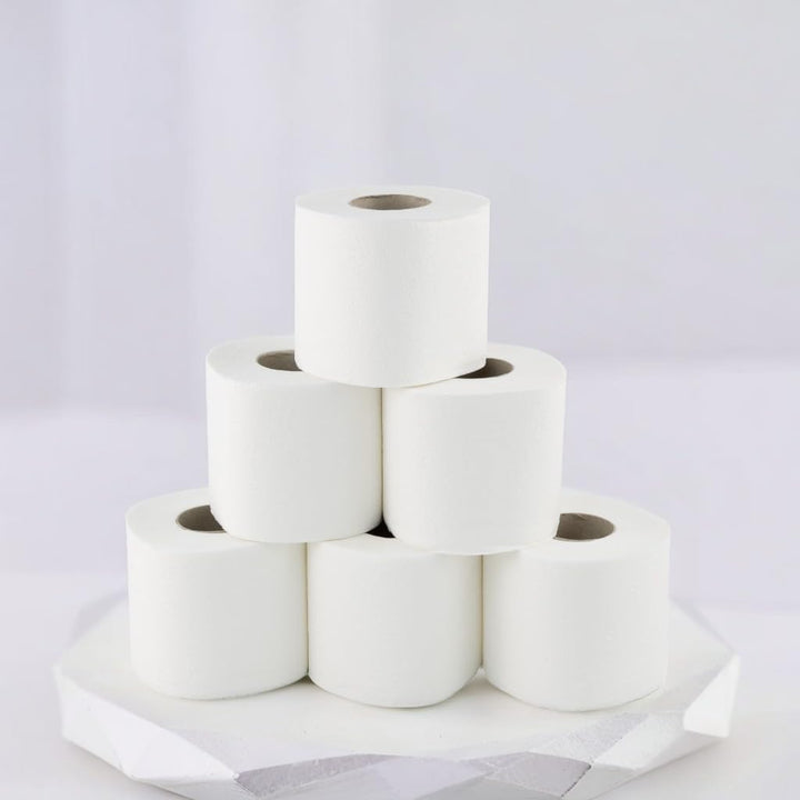 64 Rollen Toilettenpapier a 250 Blatt, 2-lagig, hochweiss, Zellstoff, soft, Beutel a 64 Rollen
