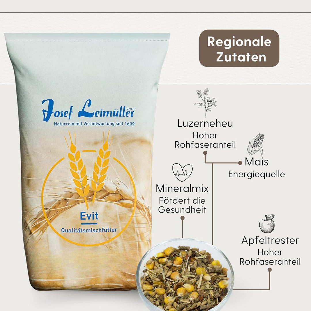 Leimüller Wildfutter 10 Fiber 20 kg - Gentechnikfreies Rehfutter 20KG - Haferfrei für REH, Rotwild &