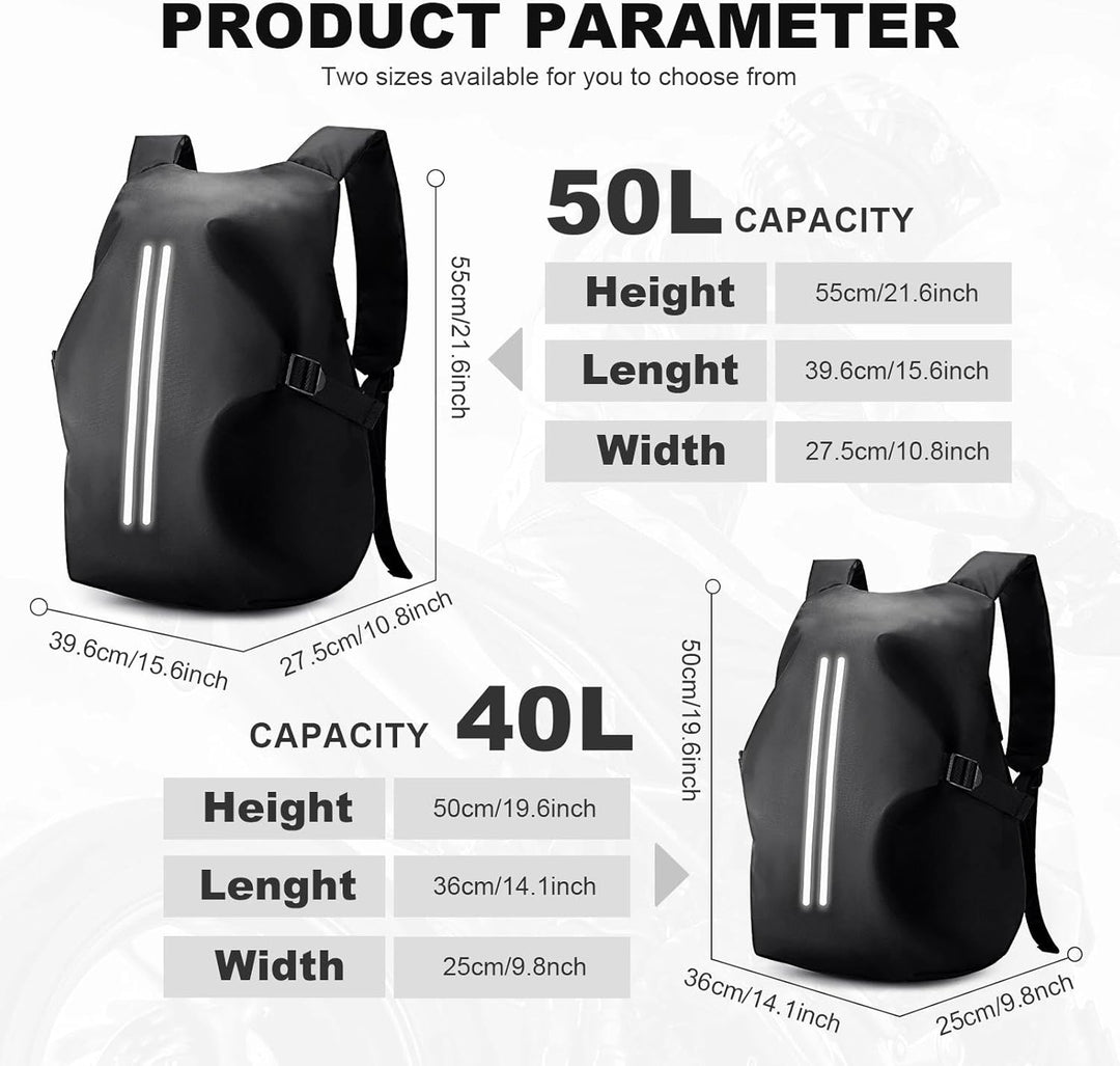 HYC00 Motorradrucksäcke für Herren Damen, Motorradrucksack Wasserdichter Helmrucksack, Rucksack Moto