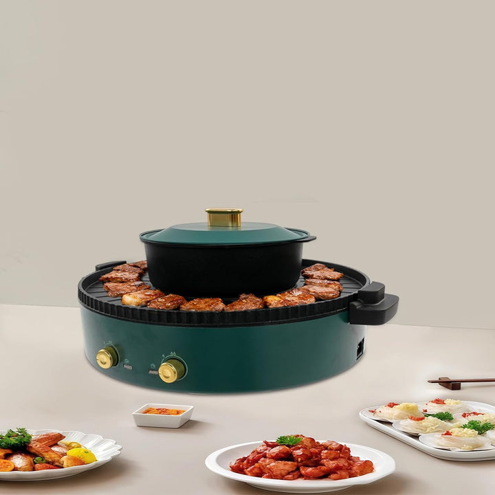 Hot Pot Herd, 2000W Elektrischer Kochtopf mit Grill, Multifunktionaler Elektrischer Kochtopf mit Gri