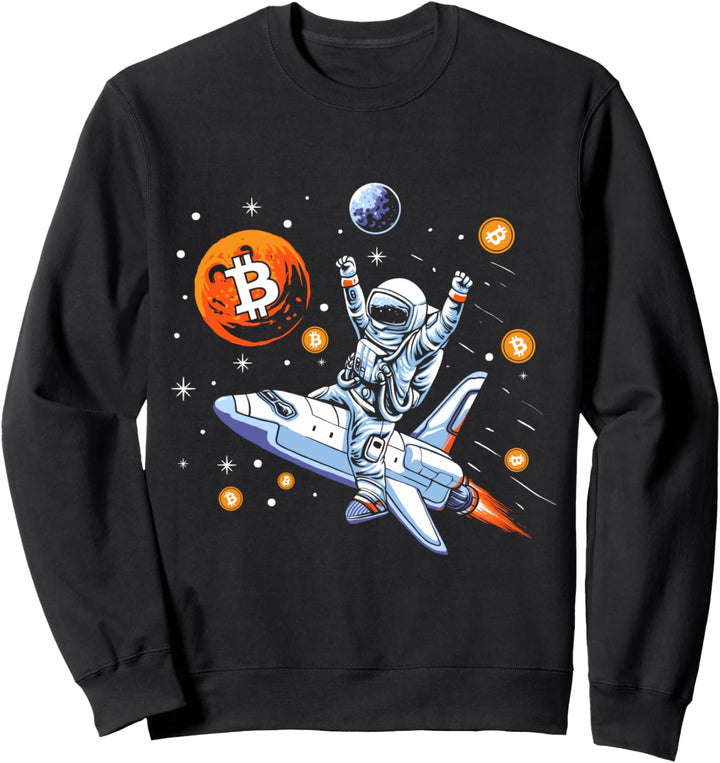 Bitcoin To The Moon Lustig Bitcoin HODL Krypto Kryptowährung Sweatshirt
