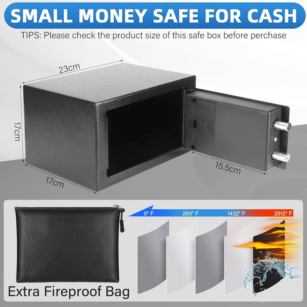 5L Safe Tresor MöBeltresor Klein mit Feuerfest Wasserdicht Geldtasche, Kleiner Tresor für Zuhause mi