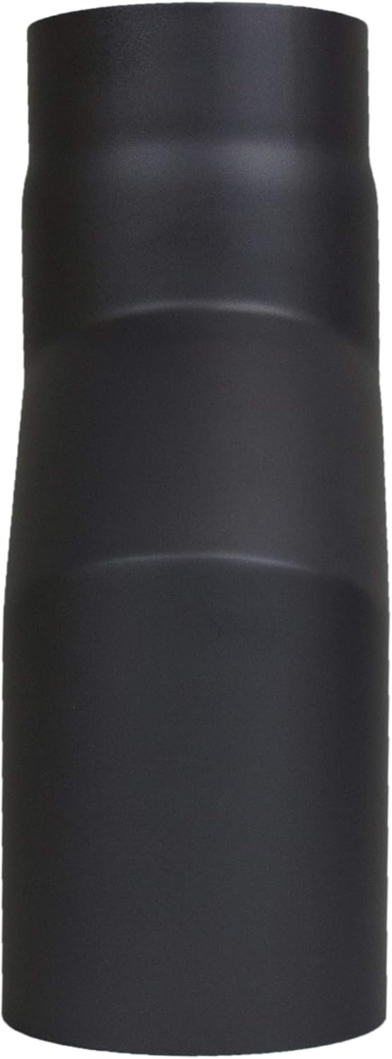 LANZZAS Ofenrohr Stufenbogen mit 80 mm Versatz, im Durchmesser, DN Ø 120 mm, Farbe: schwarz-metallic