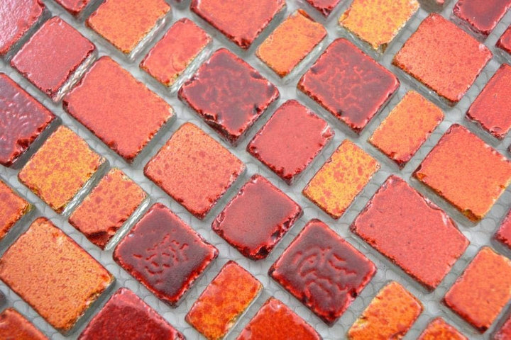 Transparentes Crystal Mosaik Glasmosaik rot Wand Küche Bad Fliesenspiegel|85-0009_f|10 Mosaikmatten