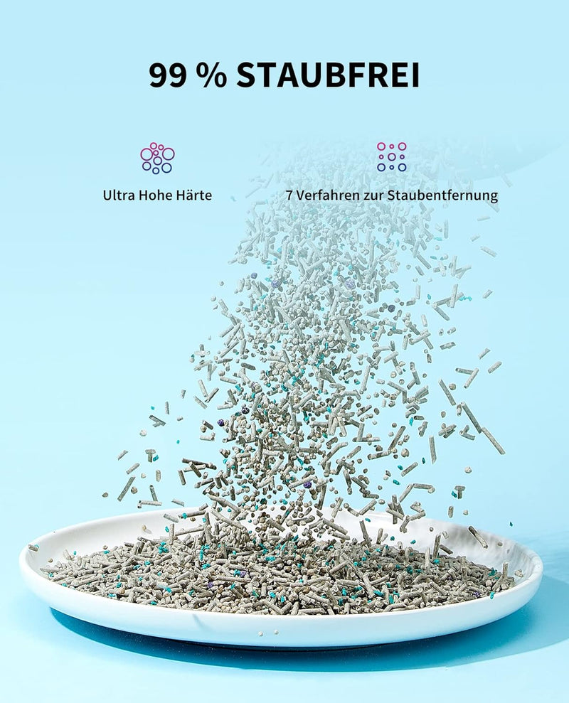 PETKIT 5 in 1 Gemischtes Katzenstreu, Spülbar, Geruchsfrei, Aktivkohle, Extrem Saugfähig und Schnell