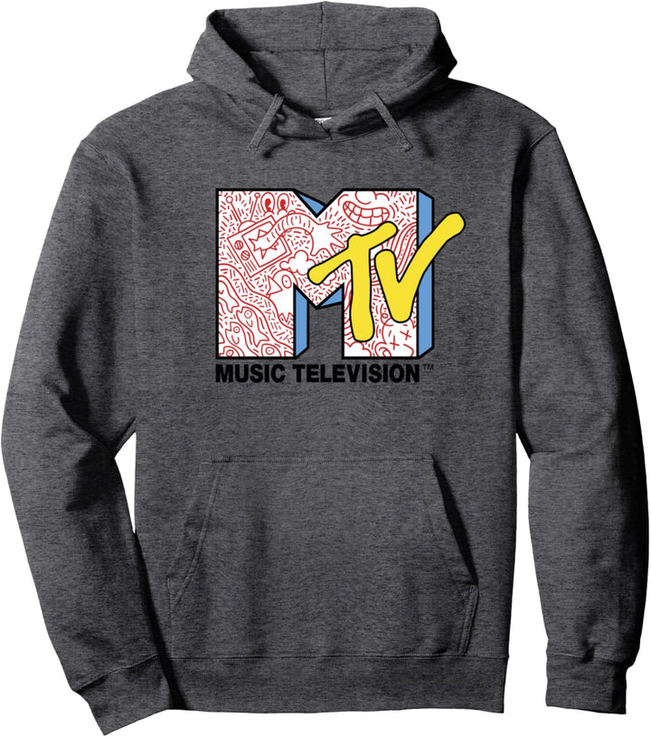 MTV Music Television Doodle Fill Logo Pullover Hoodie