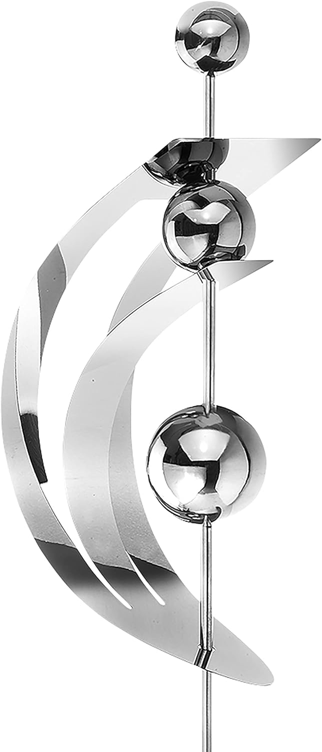 Kobolo Gartenstecker Dekostecker Wing aus Edelstahl Silber 136 cm - Aussenbereich