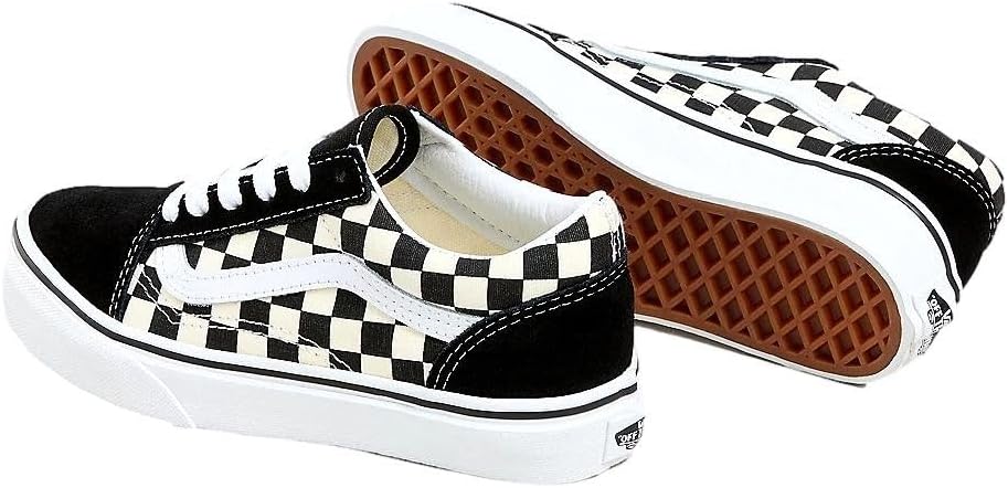 Vans Classic, Unisex - Kinder Sportschuhe - Skateboarding Old Skool 18 EU Primary Check Black White,