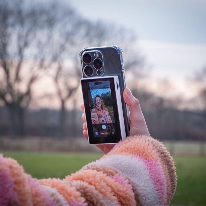 MOJOGEAR VS4 Touchscreen Selfie Vlog Monitor — Drahtloser 3,97 Zoll Monitor für Vlogging mit Smartph