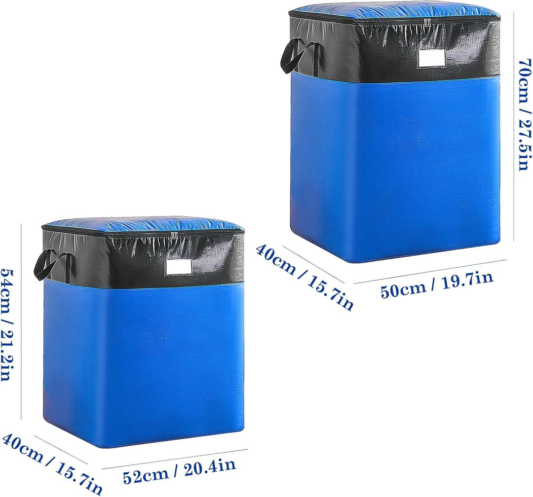 Aufbewahrungstasche 104+140L, 2 Stück extra grosse Umzugstaschen, Blau Grosse Aufbewahrungstasche mi