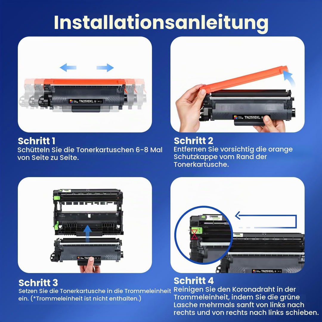 2er-Schwarz TN2510XL TN-2510XL HL-L2400DW Toner Kompatibel für Brother TN-2510 XL TN 2510XL TN2510 X