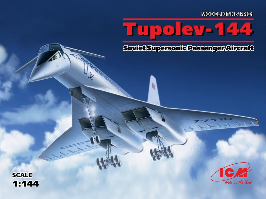 ICM 14401 14401-1/144 Tu-144. Soviet Supersonic Passenger Aircraft, schwarz