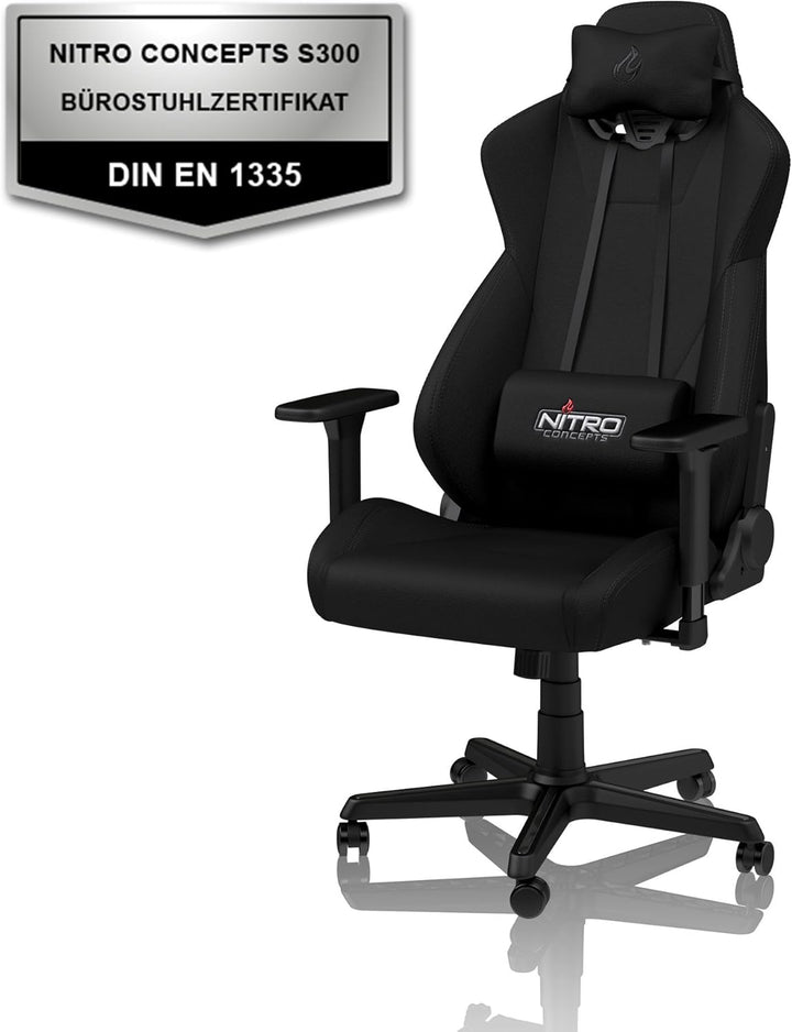 NITRO CONCEPTS S300 Gamingstuhl - Ergonomischer Bürostuhl Schreibtischstuhl Chefsessel Bürostuhl Pc