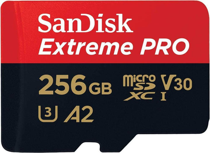 SanDisk Extreme Pro 256 GB microSDXC Memory Card + SD Adapter with A2 App Performance + Rescue Pro D