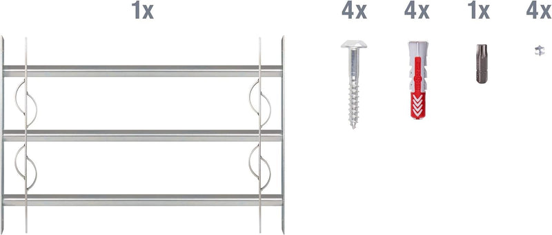 Alberts 563622 Fenstergitter Secorino Style | Ausziehbar für Fenster aussen | Einbruchschutz Gitter