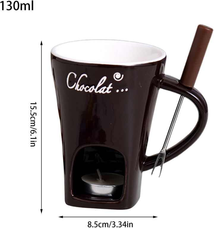 Schokoladen Fondue Tassen 130 Ml Schokofondue Tasse Keramik Mit Gabel Tasse Zum Schokolade Schmelzen