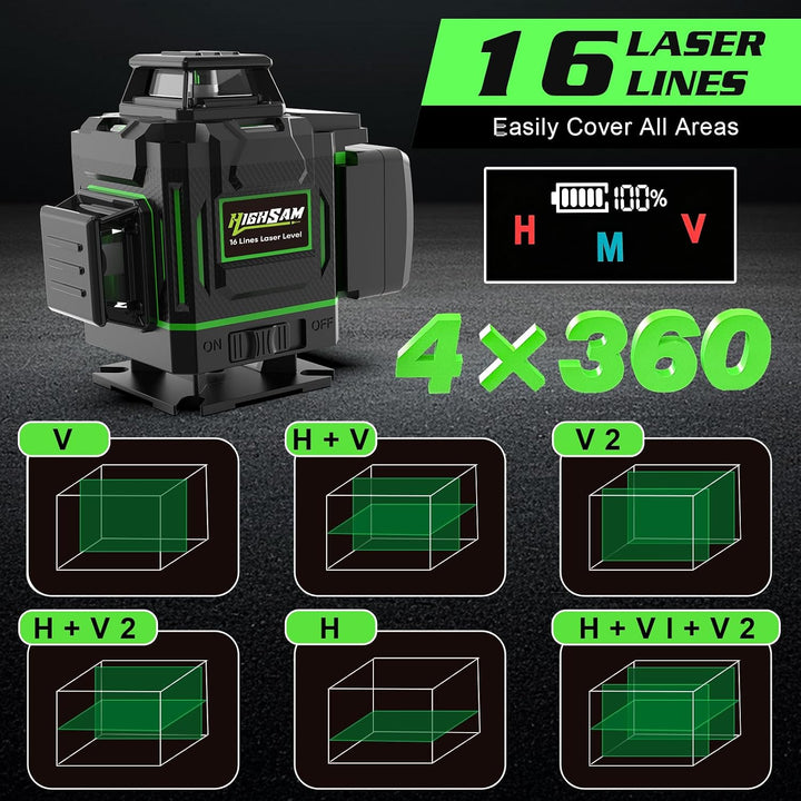 Kreuzlinienlaser mit Touch Stativ, Multifunktionaler 4D 16 Linien
