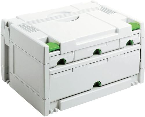 Festool SORTAINER SYS 3-SORT/4 (mit Schubladen, Trennstege pro Schublade, Etikettenhalter, Beschrift