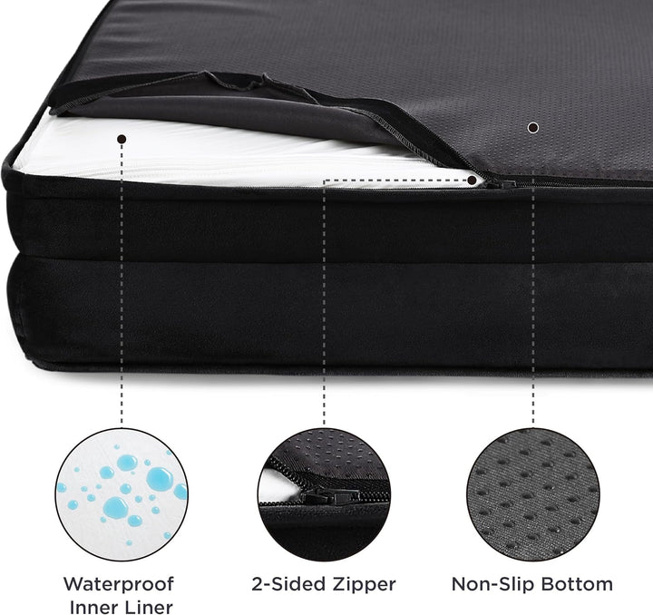 Bedsure orthopädisches Hundebett Ergonomisches Hundesofa - 71x58 cm Hundecouch mit eierförmiger Kist