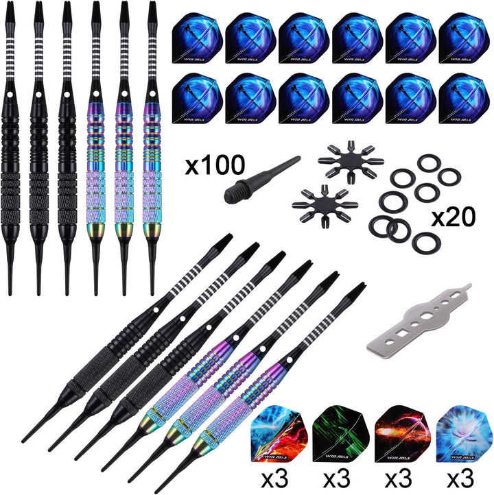 WIN.MAX Dartpfeile mit kunststoffspitze für elektronische dartscheibe 12 Stück Soft Darts Pfeile Set