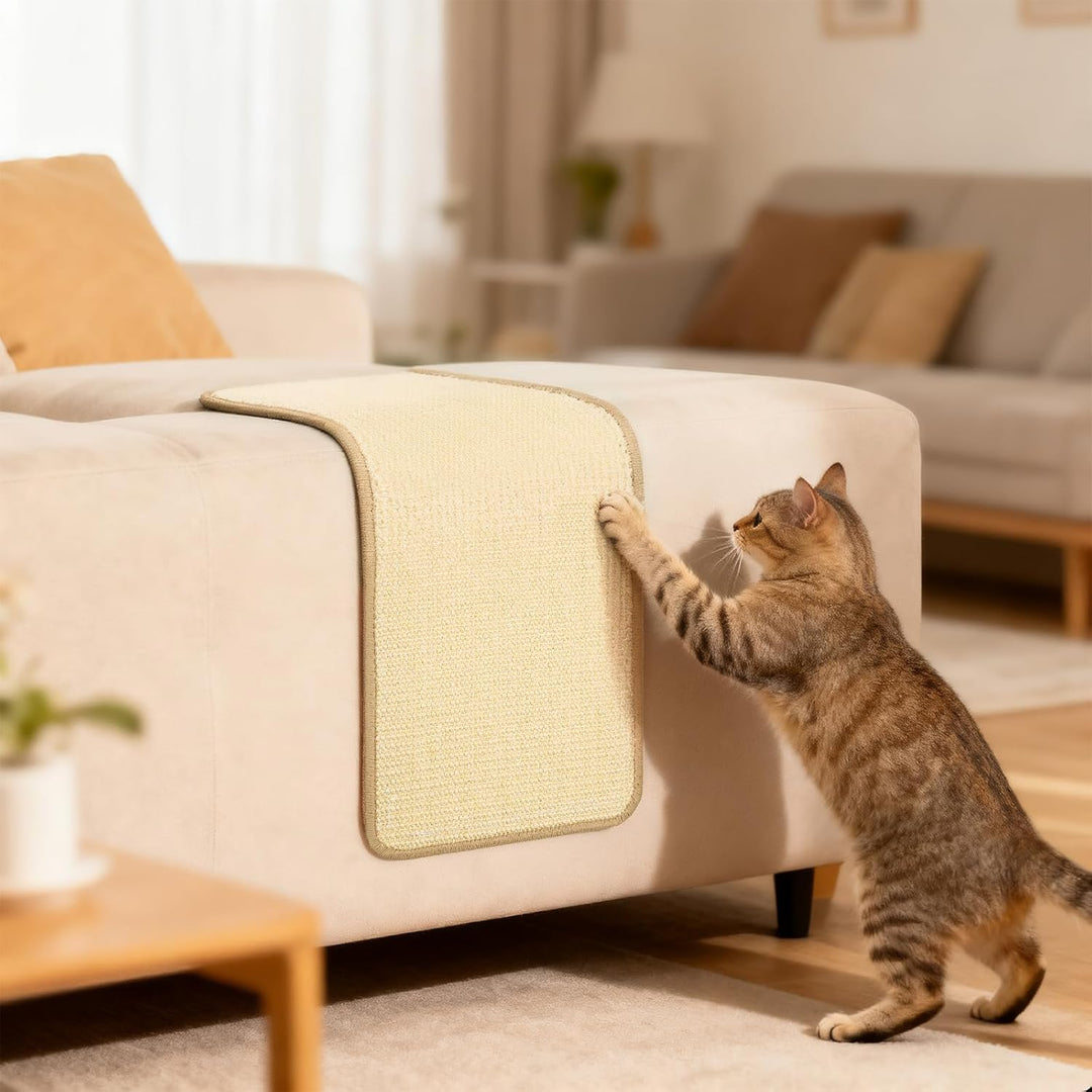 2 Stück Kratzmatte Katze, 50 x 25 cm Kratzwand für Katzen, Eckenschutz Katze, Sisal Katzen Kratzmatt